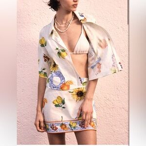 H&M Italian Floral and Fruit Print Two-Piece Set